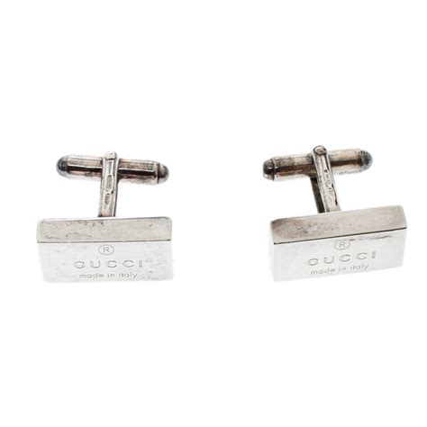 vintage gucci cufflinks|Gucci silver cufflinks for men.